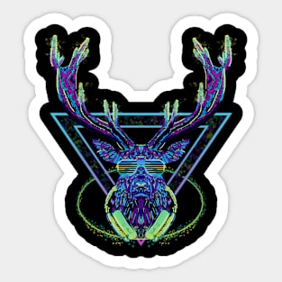 Neon Stag Sticker